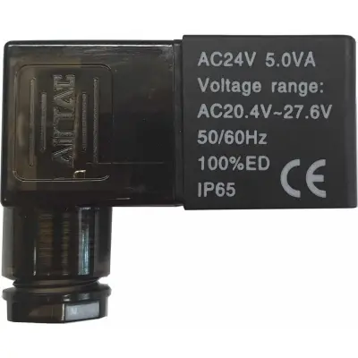 Bobina + conector cu LED 9mm 24VAC - Seria 4V/3V