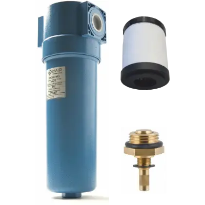 Carcasa filtru liniar 3/8" cu filtru 0.01 microni purjare manuala