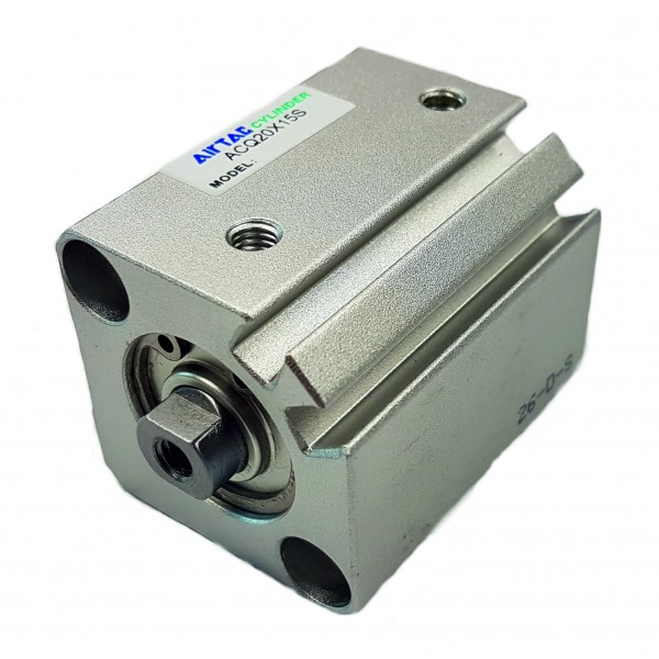 Cilindru pneumatic compact dubla actionare seria ACQ cu magnet, Piston Ø20 mm, Cursa 10 mm 
