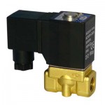 Vana control fluide din alama apa/aer/ulei normal deschisa 1/4" orificiu 3 mm cu bobina si conector - 24VAC