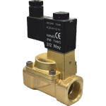 Vana control fluide din alama apa/aer/ulei normal inchisa 1/2" orificiu 15 mm cu bobina si conector - 24VAC Vana control fluide din alama apa/aer/ulei normal inchisa 1/2" orificiu 15 mm cu bobina si conector - 24VAC