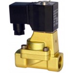 Vana control fluide din alama apa/aer/ulei normal deschisa 1/2" orificiu 15 mm cu bobina si conector - 24VAC