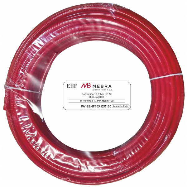 Furtun poliamida 12X10 rosu rola 100m