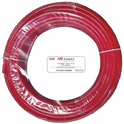Furtun poliamida 4X2.5 rosu rola 50m