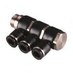 Conector rapid push-in 90 grade BANJO cu 3 iesiri