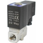 Vana control fluide din inox apa/aer/ulei/abur normal inchisa 1/2" cu bobina si conector - 24VAC