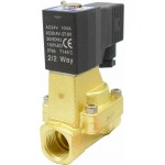 Vana control fluide din alama apa/aer/ulei normal inchisa 1/2" orificiu 15 mm cu bobina si conector - 24VAC