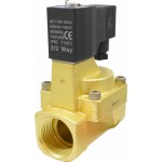 Vana control fluide din alama apa/aer/ulei normal inchisa 3/4" orificiu 20 mm cu bobina si conector - 110VAC