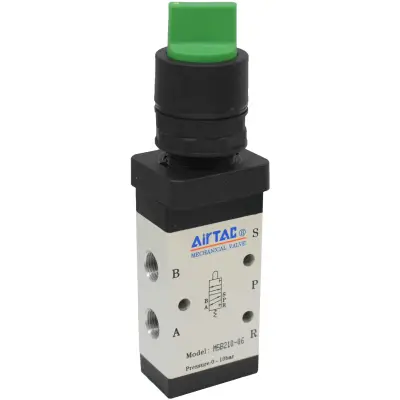 Distribuitor manual schema 5/2 seria 200 G1/8 actionare tip selector verde