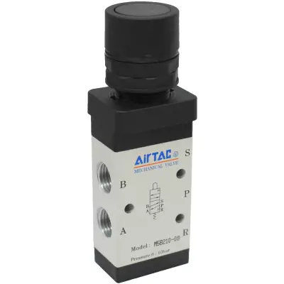 Distribuitor manual schema 5/2 seria 200 G1/4 actionare tip buton ingropat negru