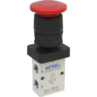 Buton tip ciuperca rosu 3/2 seria S3 1/8"