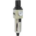 Filtru 40 microni cu regulator de presiune si manometru exterior purjare semiautomata 1/2"