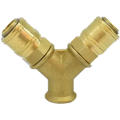 Racord in Y echipat cu 2 cuple mama standard