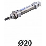 Cilindri pneumatici rotunzi ISO 6432 Ø20